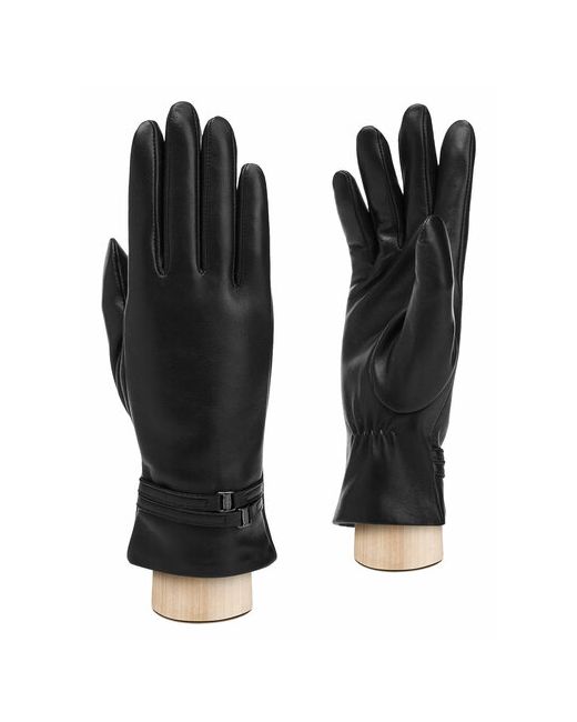 Eleganzza Перчатки демисезон/зима натуральная кожа подкладка размер 7.5 черный