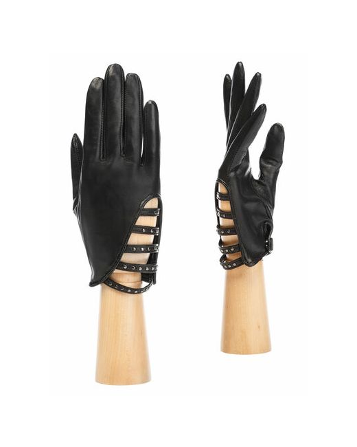 Eleganzza Перчатки демисезонные натуральная кожа размер 7.5 черный