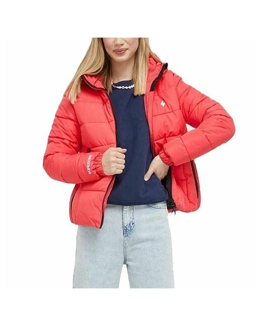 Superdry куртка демисезон/зима капюшон стеганая карманы утепленная размер 8