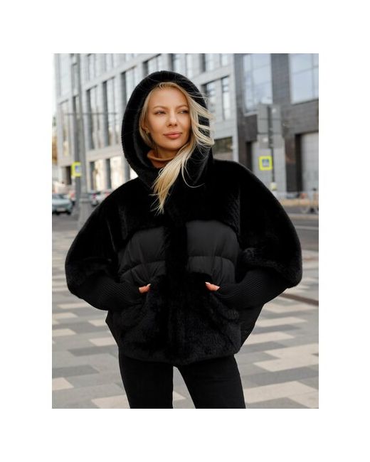 Дар Я куртка демисезон/зима оверсайз утепленная капюшон отделка мехом размер 48
