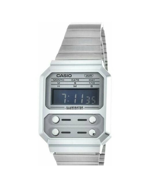 Casio Наручные часы Часы A100WE-7B серебряный
