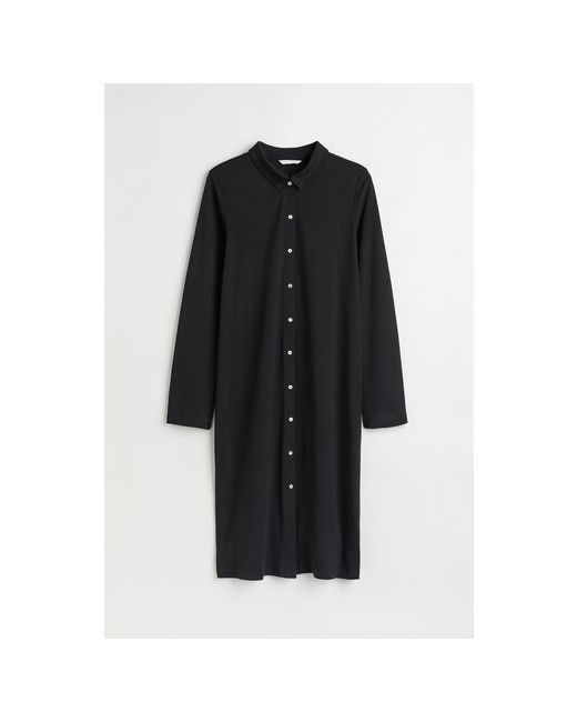 H & M Платье-рубашка повседневное прямой силуэт миди размер 3XL черный