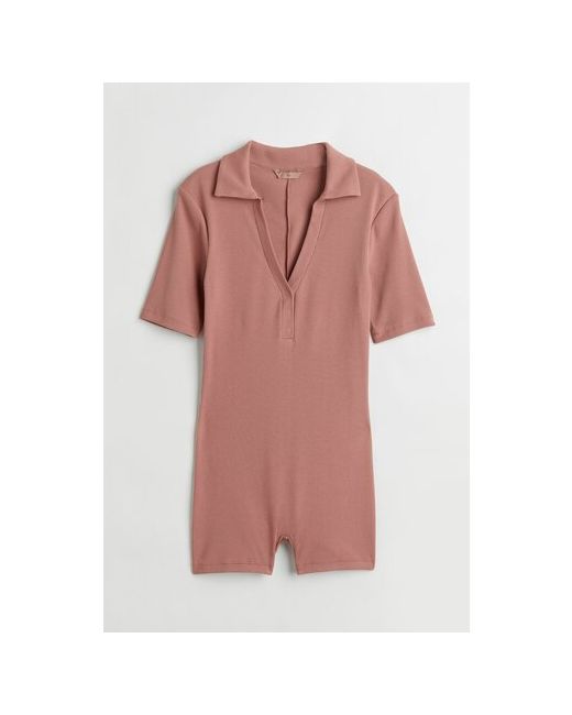 H & M Комбинезон повседневный стиль прилегающий силуэт без карманов трикотажный размер розовый