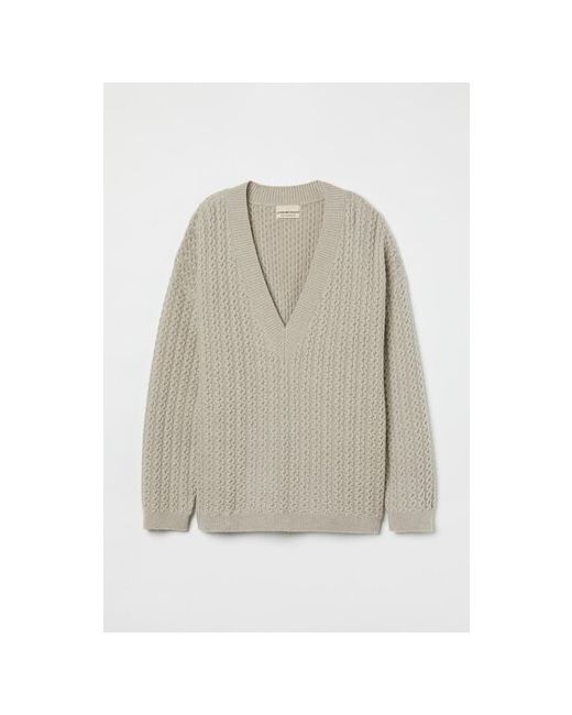 H & M Пуловер шерсть длинный рукав свободный силуэт без карманов вязаный размер