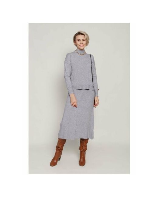 E-Woman Костюм джемпер и юбка классический стиль прямой силуэт размер 44/50