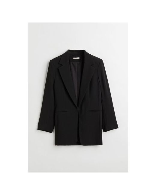 H & M Пиджак средней длины силуэт прямой подкладка размер 36 черный