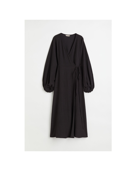 H & M Платье с запахом повседневное миди размер черный