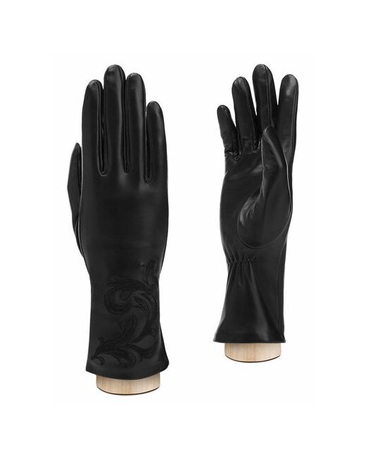 Eleganzza Перчатки зимние натуральная кожа подкладка размер 7.5 черный