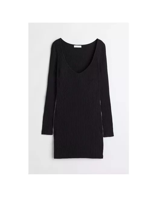 H & M Платье прилегающее мини размер черный