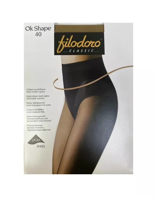 Filodoro Колготки Classic Ok Shape 40 den матовые с шортиками ластовицей утягивающие размер