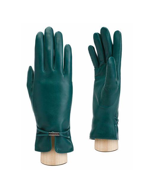 Eleganzza Перчатки демисезонные натуральная кожа подкладка размер 7.5 зеленый