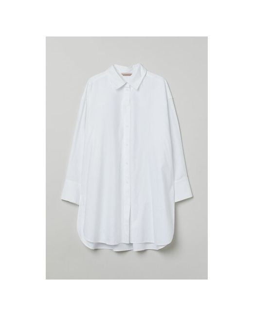 H & M Рубашка повседневный стиль оверсайз длинный рукав манжеты однотонная размер
