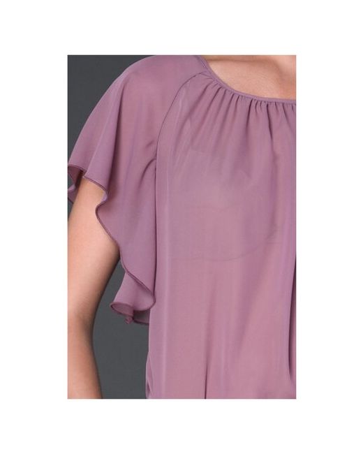 Арт-Деко Блуза классический стиль короткий рукав однотонная размер 42 розовый