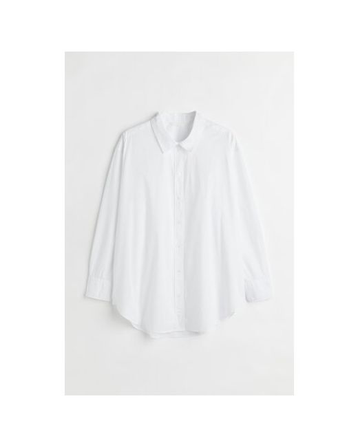 H & M Рубашка свободный силуэт длинный рукав однотонная размер