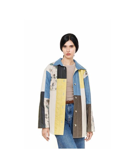 Solovyeva куртка-рубашка демисезонная средней длины силуэт прямой размер