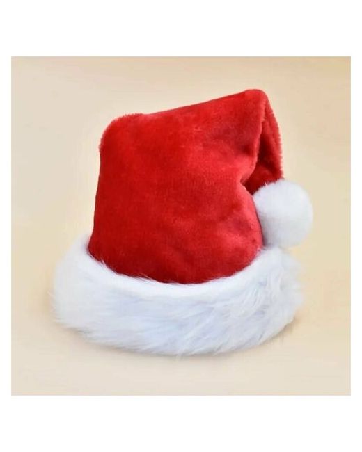 Grodwell Новогодний колпак Шапка Деда Мороза с мехом для взрослых Новогодняя шапка Колпак