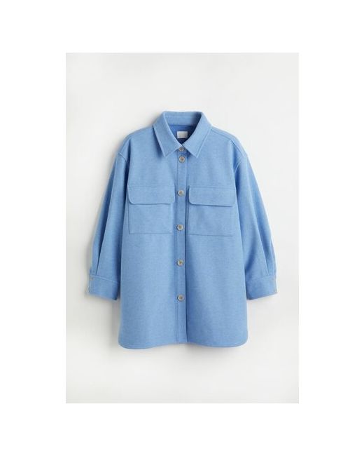 H & M куртка-рубашка средней длины оверсайз карманы без капюшона размер