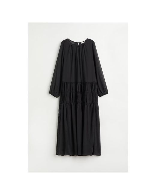 H & M Платье повседневное прямой силуэт миди подкладка размер черный