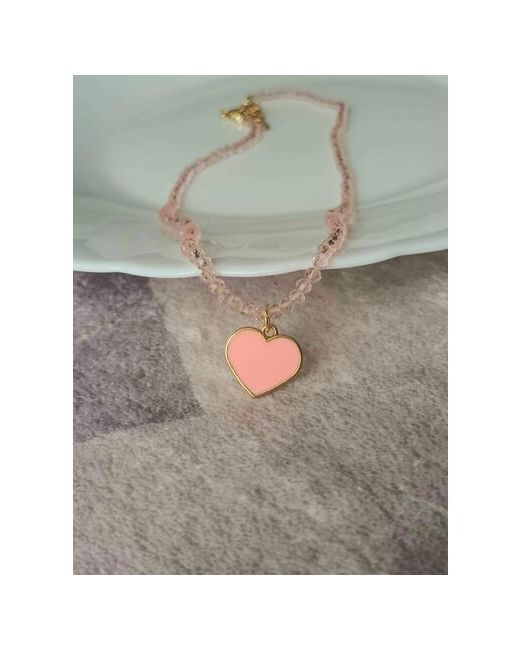Китай Ожерелье Колье Чокер на шею из бусин бисера с подвеской Сердце бижутерия Сердечки