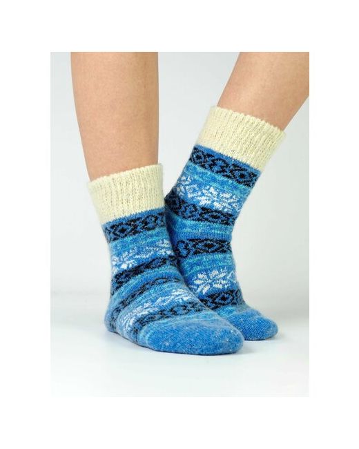 А-ЛЁНка носки утепленные вязаные размер голубой