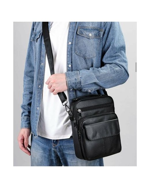 ASH & LUS Style Сумка мессенджер сумки из натуральной кожи повседневная внутренний карман регулируемый ремень