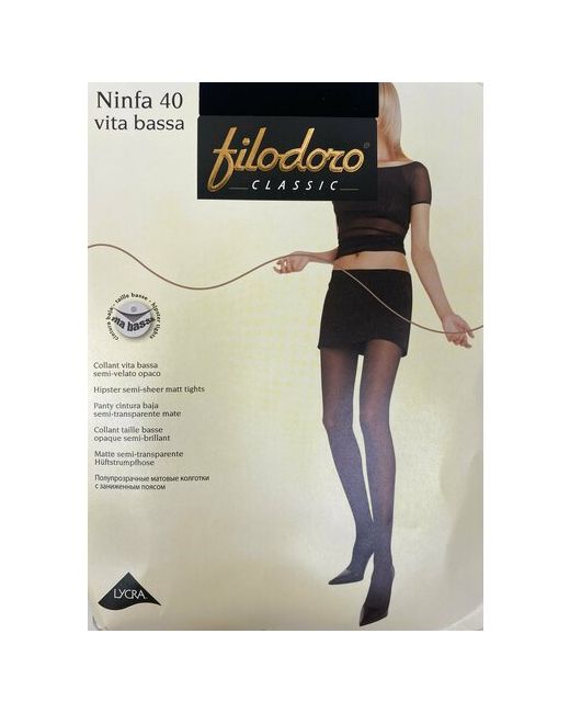 Filodoro Колготки Classic Ninfa Vita Basa 40 den с ластовицей заниженная талия матовые без шортиков широкий пояс размер