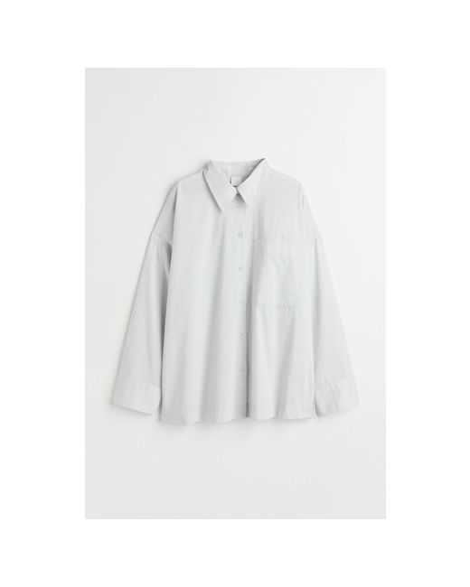 H & M Рубашка оверсайз длинный рукав однотонная размер