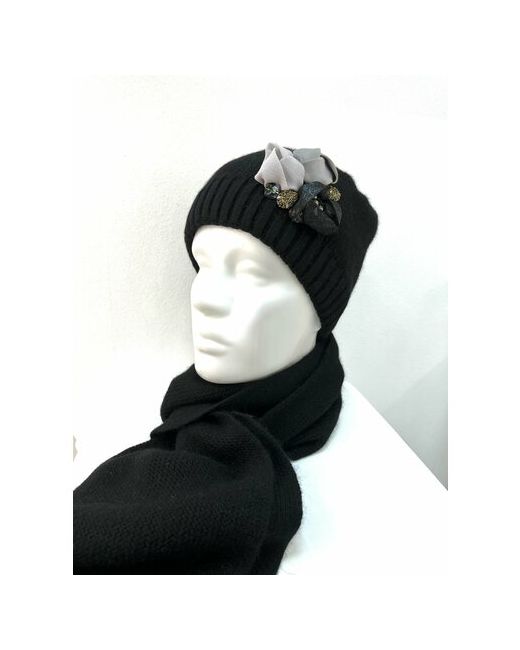 Ferz Комплект шапка Розочка шарф зимний шерсть размер OneSize