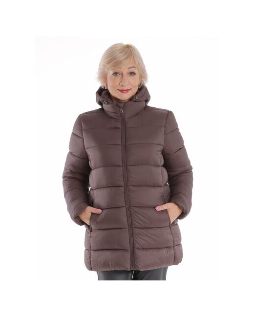 Belleb куртка зимняя средней длины силуэт свободный капюшон карманы размер 60