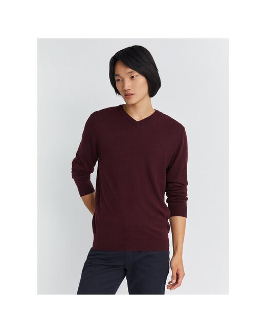 Zolla Пуловер длинный рукав размер бордовый