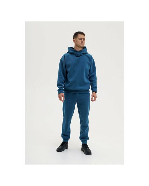 Plp Club Костюм худи и брюки свободный силуэт трикотажный утепленный размер 44-46 синий
