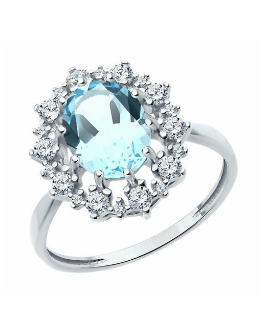 Diamant Кольцо серебро 925 проба родирование фианит топаз размер 17.5