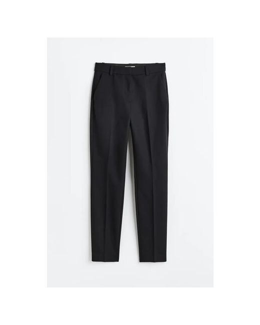H & M Брюки демисезон/лето полуприлегающий силуэт классический стиль карманы пояс на резинке стрелки размер 36 черный