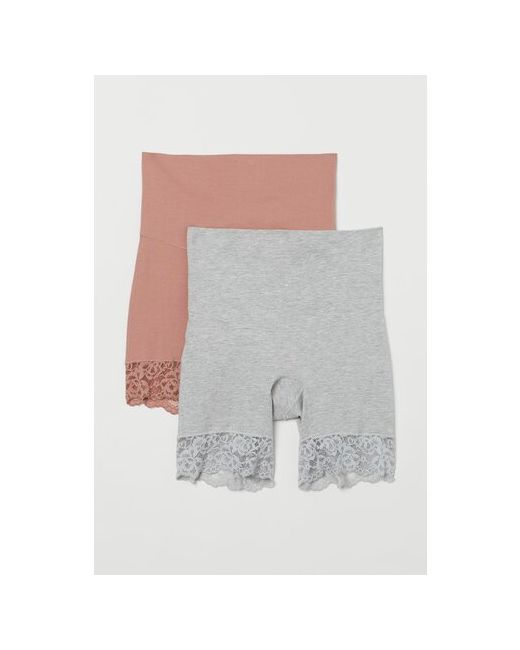 H & M Комплект трусов панталоны завышенная посадка с ластовицей размер розовый 2 шт.