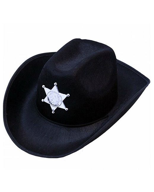 Маски - карнавал Шляпа шерифа со звездой черная