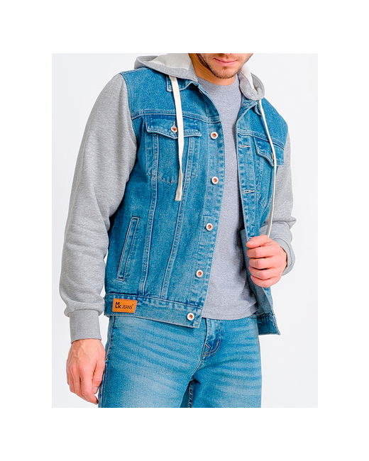 MkJeans Джинсовая куртка демисезонная силуэт свободный съемный капюшон размер 46