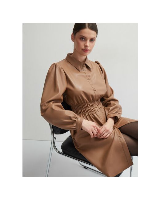 Vittoria Vicci Платье-рубашка прилегающее до колена пояс на резинке размер XL