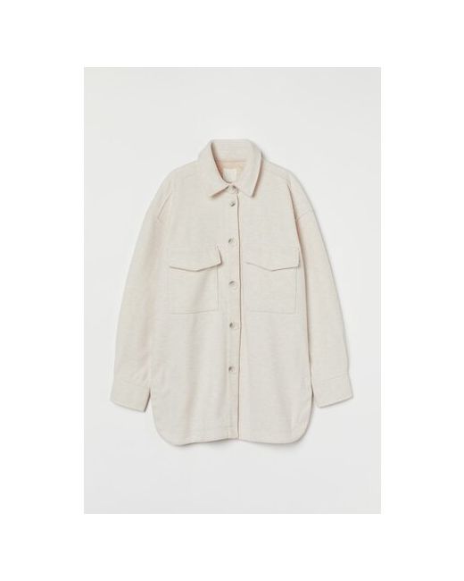 H & M куртка-рубашка демисезонная средней длины силуэт свободный однобортная карманы без капюшона размер мультиколор