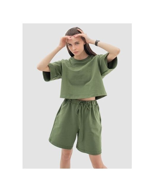 Reversal Костюм футболка и шорты повседневный стиль полуприлегающий силуэт размер зеленый