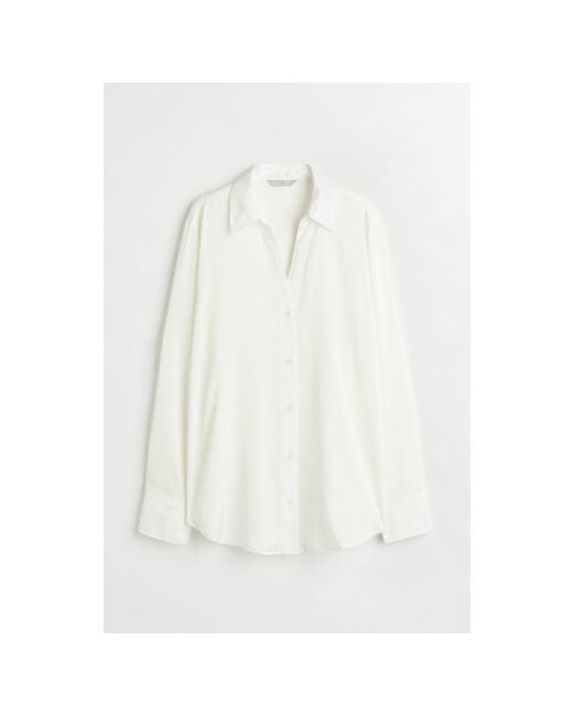 H & M Блуза свободный силуэт длинный рукав манжеты без карманов однотонная размер