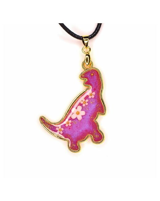 Синичкина шкатулка Кулон/подвеска Динозавр Дракон с цветами ручной работы из смолы