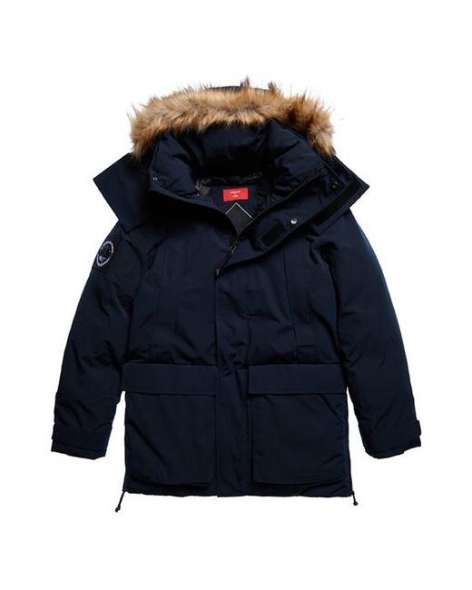 Superdry куртка демисезон/зима силуэт прямой утепленная подкладка отделка мехом капюшон карманы размер 2XL