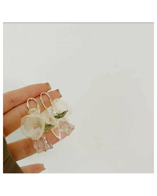 alvi lovely Серьги стильные серьги с цветочным мотивом стекло искусственный камень бежевый