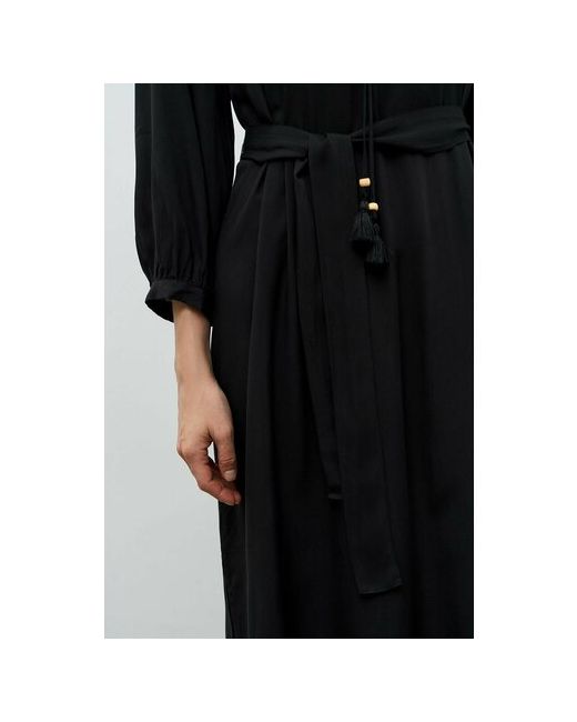 Baon Платье вискоза повседневное свободный силуэт миди карманы размер 46 черный
