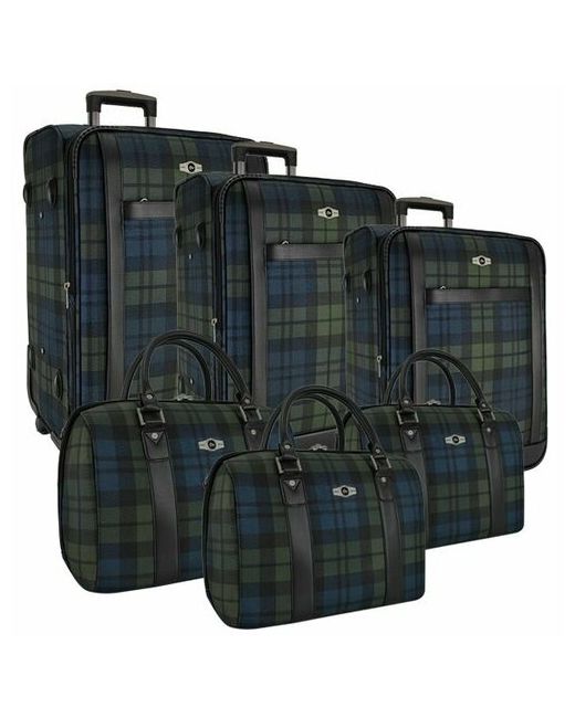 Borgo Antico Комплект чемоданов полиэстер текстиль размер синий зеленый