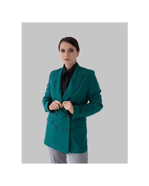 LeNeS brand Пиджак силуэт прямой размер 44 зеленый