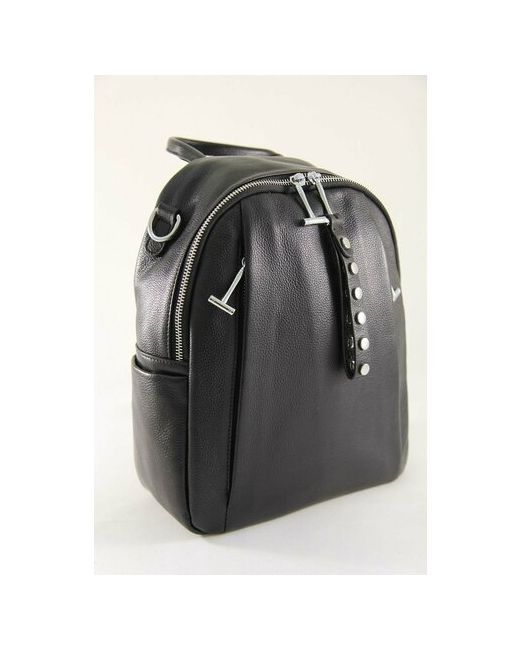 Polina & Eiterou Рюкзак торба 19017-Black внутренний карман черный серебряный