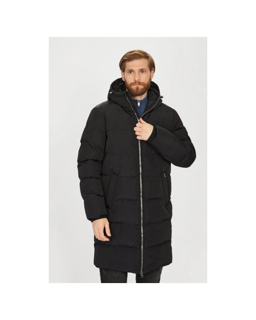 Baon куртка демисезон/зима силуэт прямой подкладка внутренний карман капюшон карманы манжеты размер 48 черный