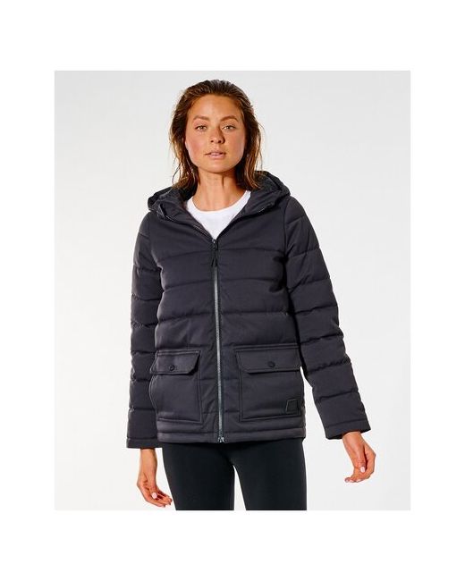 Rip Curl куртка зимняя средней длины силуэт свободный капюшон карманы регулируемый водонепроницаемая размер L черный
