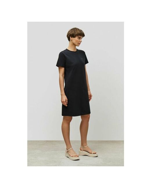 Baon Платье-футболка повседневное прямой силуэт до колена размер 52 черный